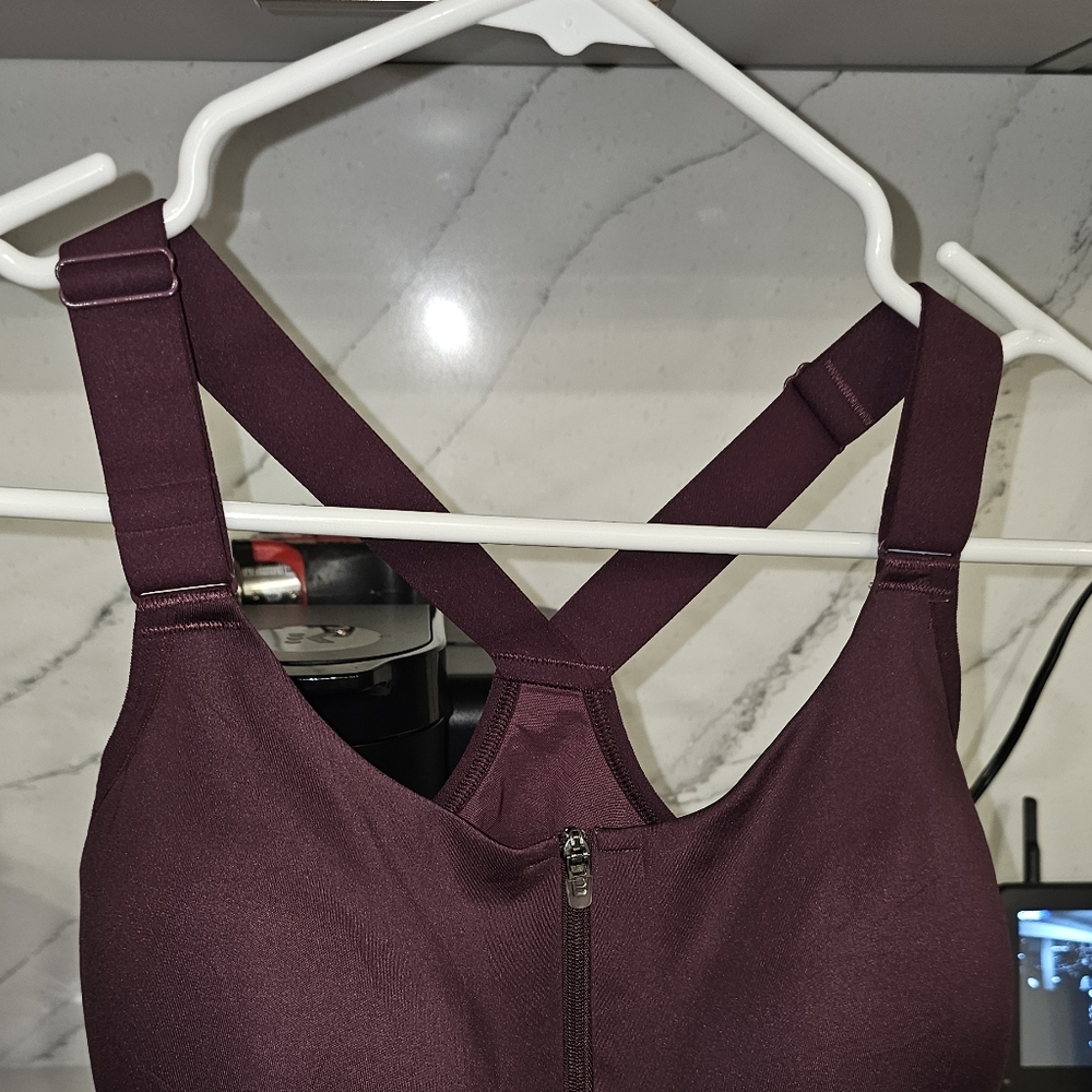 Target Maroon Zip-Front Sports Bra